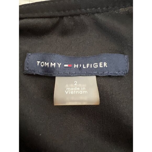 Tommy Hilfiger SZ 2 Floral Wrap Dress Black Gold Flowers - Picture 2 of 10